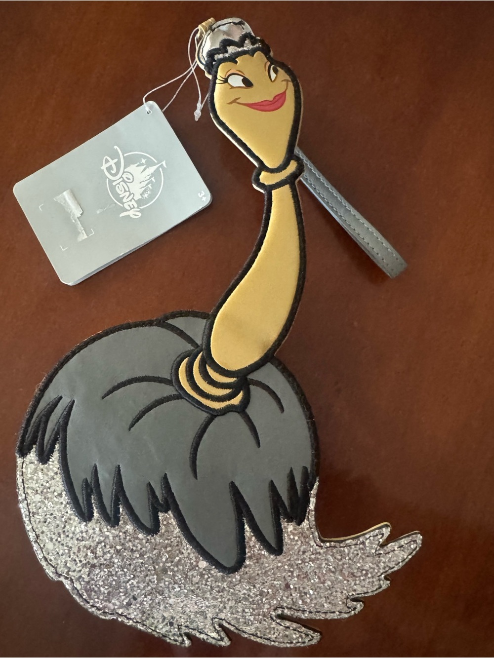 Disney Lumiere Candleholder Shaped Wristlet - Gold & Gray Strap